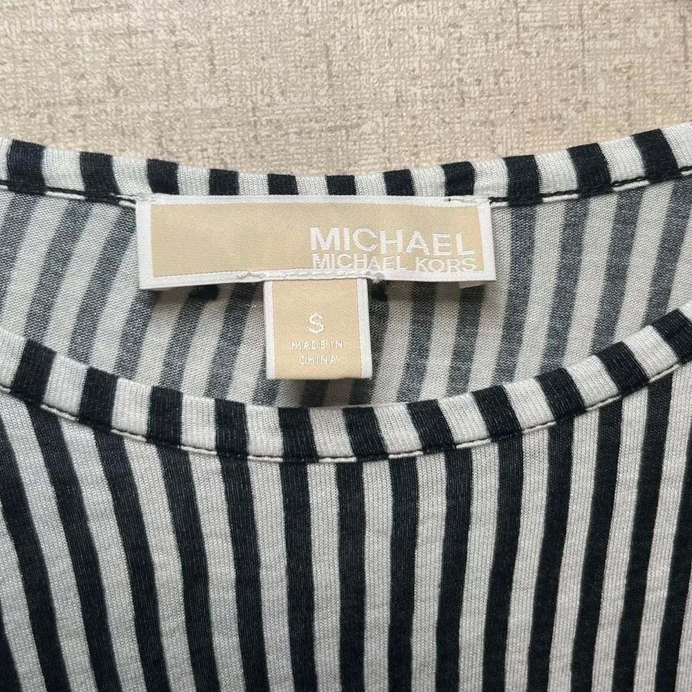 Michael Kors Black and White Long Sleeve Tee Size S